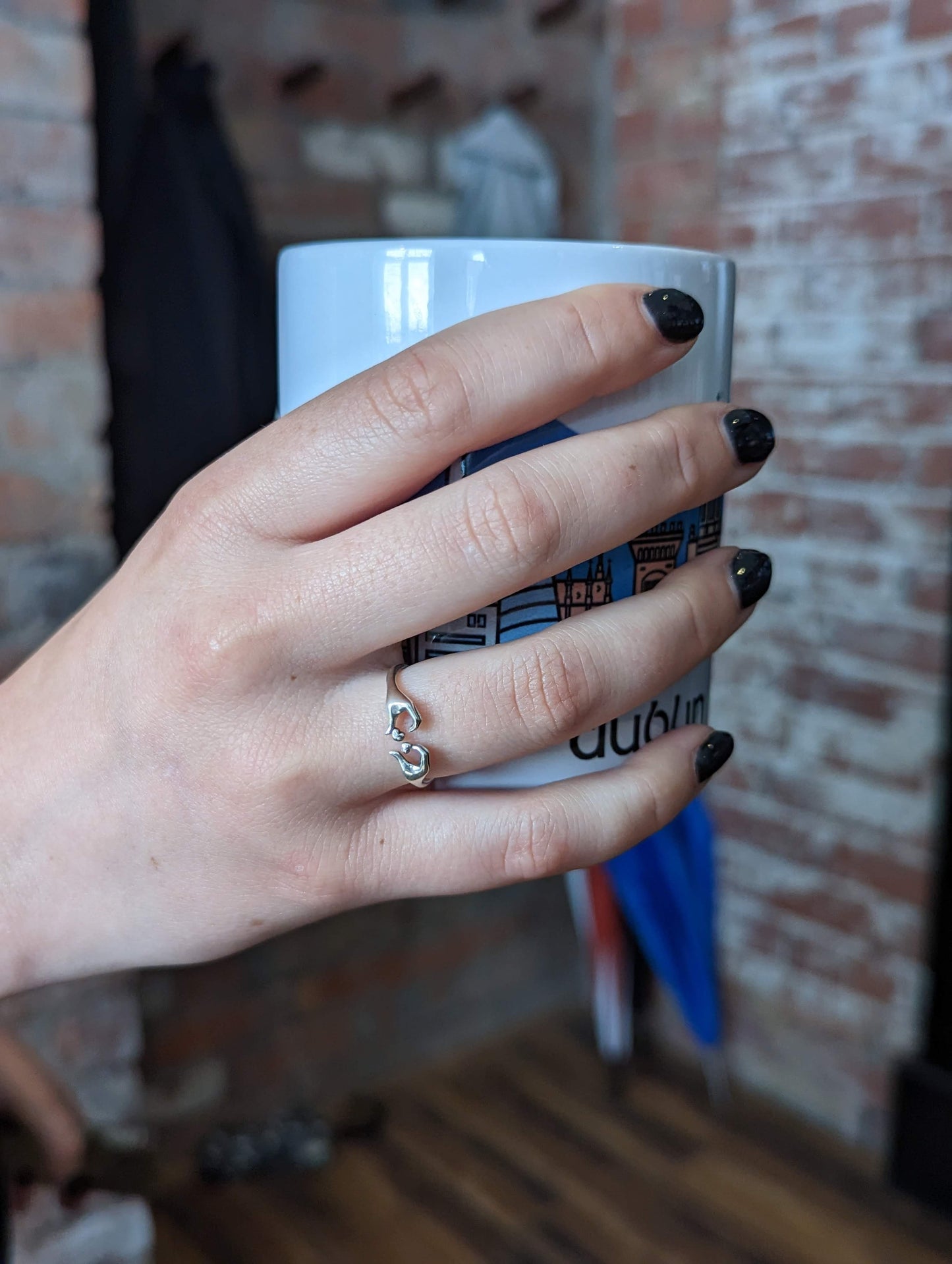 925 Sterling Silver Open Hand Heart Ring