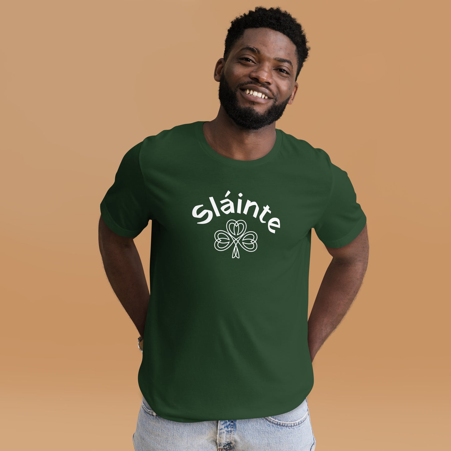 Sláinte White Shamrock Unisex T-shirt