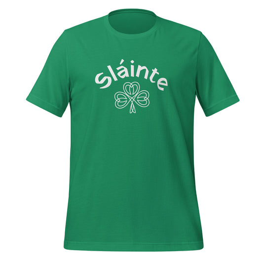 Sláinte White Shamrock Unisex T-shirt