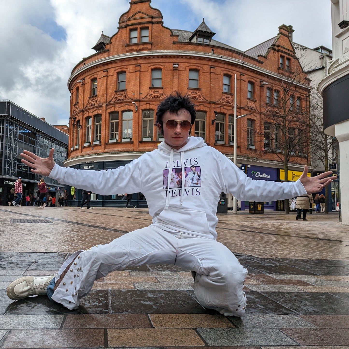 Jelvis Pelvis Unisex Hoodie (White)