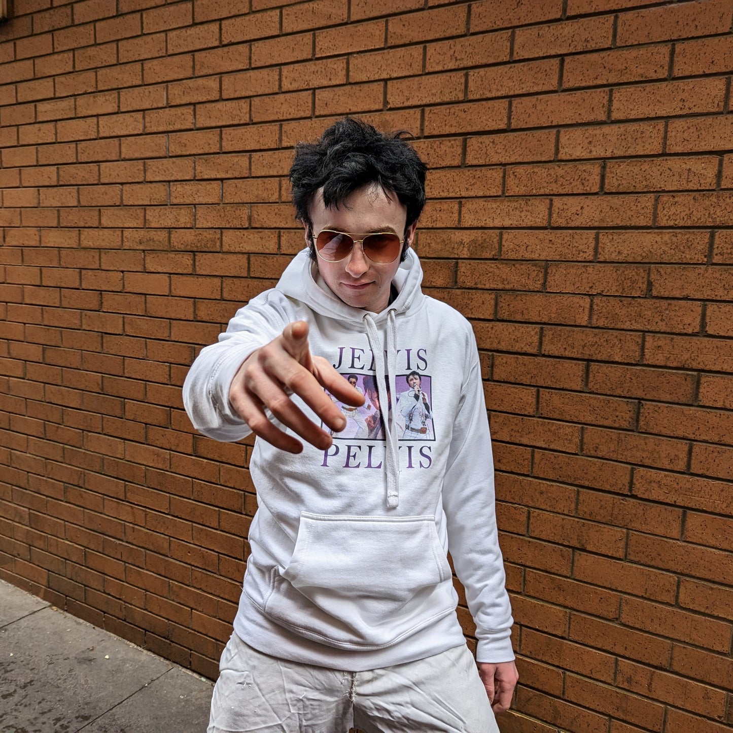 Jelvis Pelvis Unisex Hoodie (White)