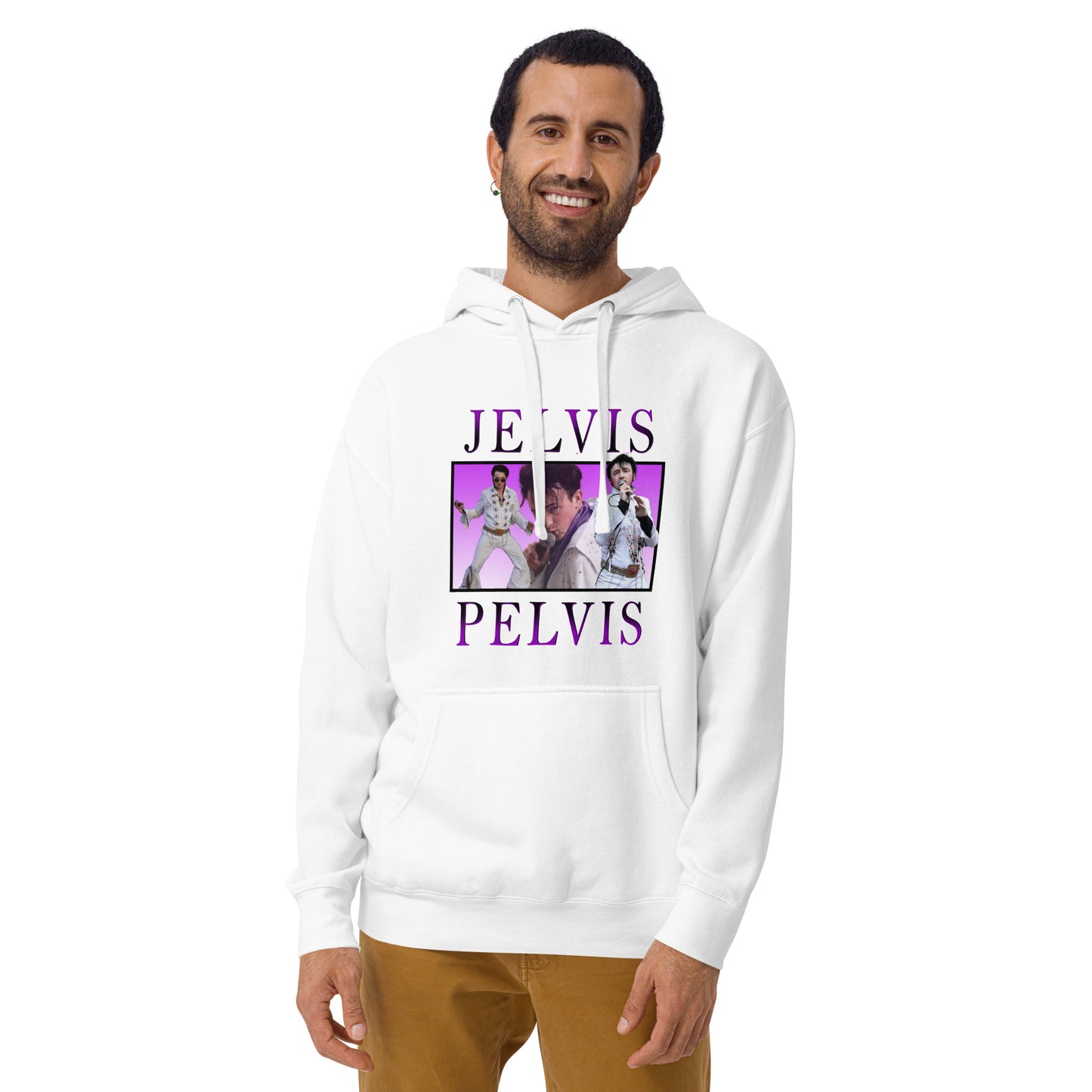 Jelvis Pelvis Unisex Hoodie (White)