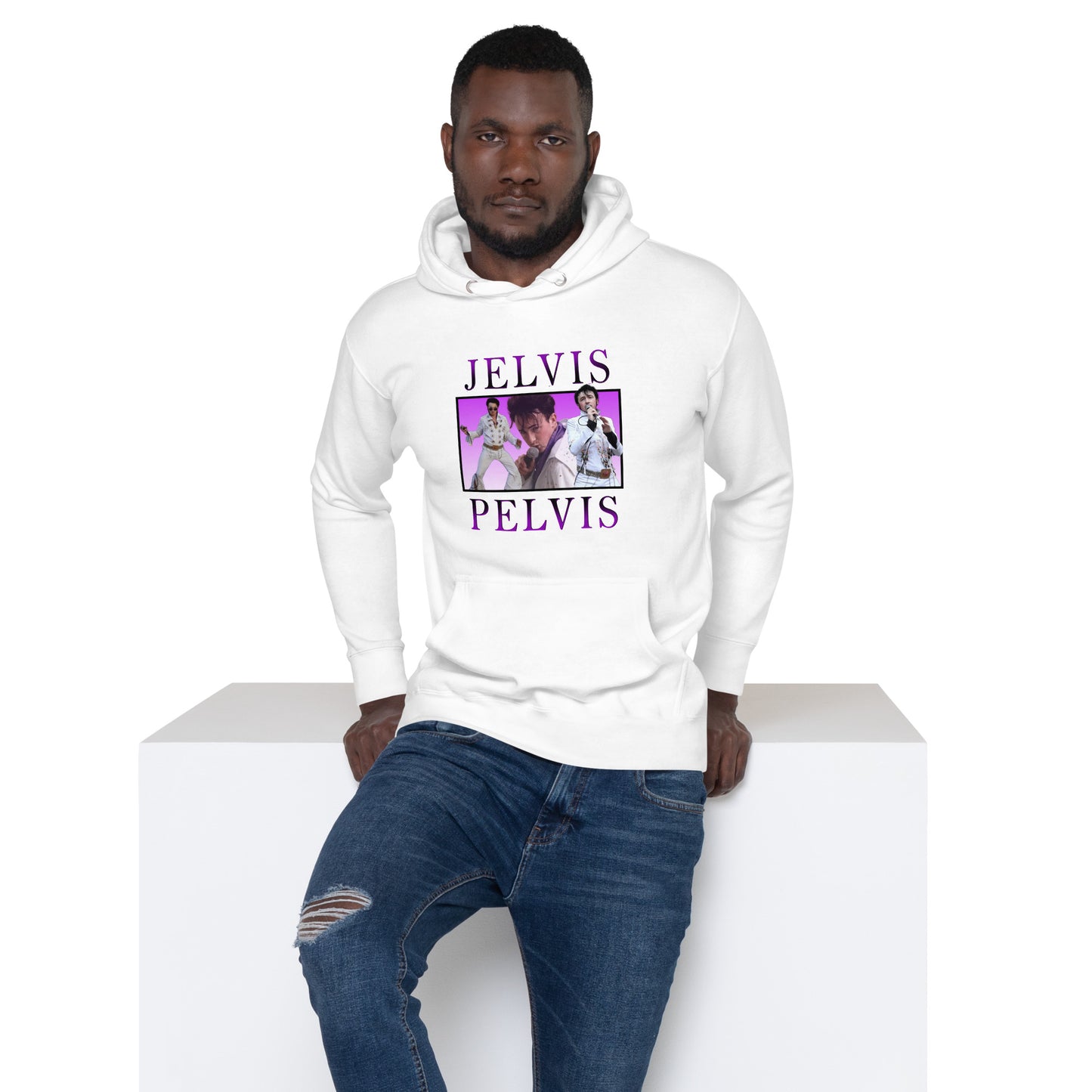 Jelvis Pelvis Unisex Hoodie (White)