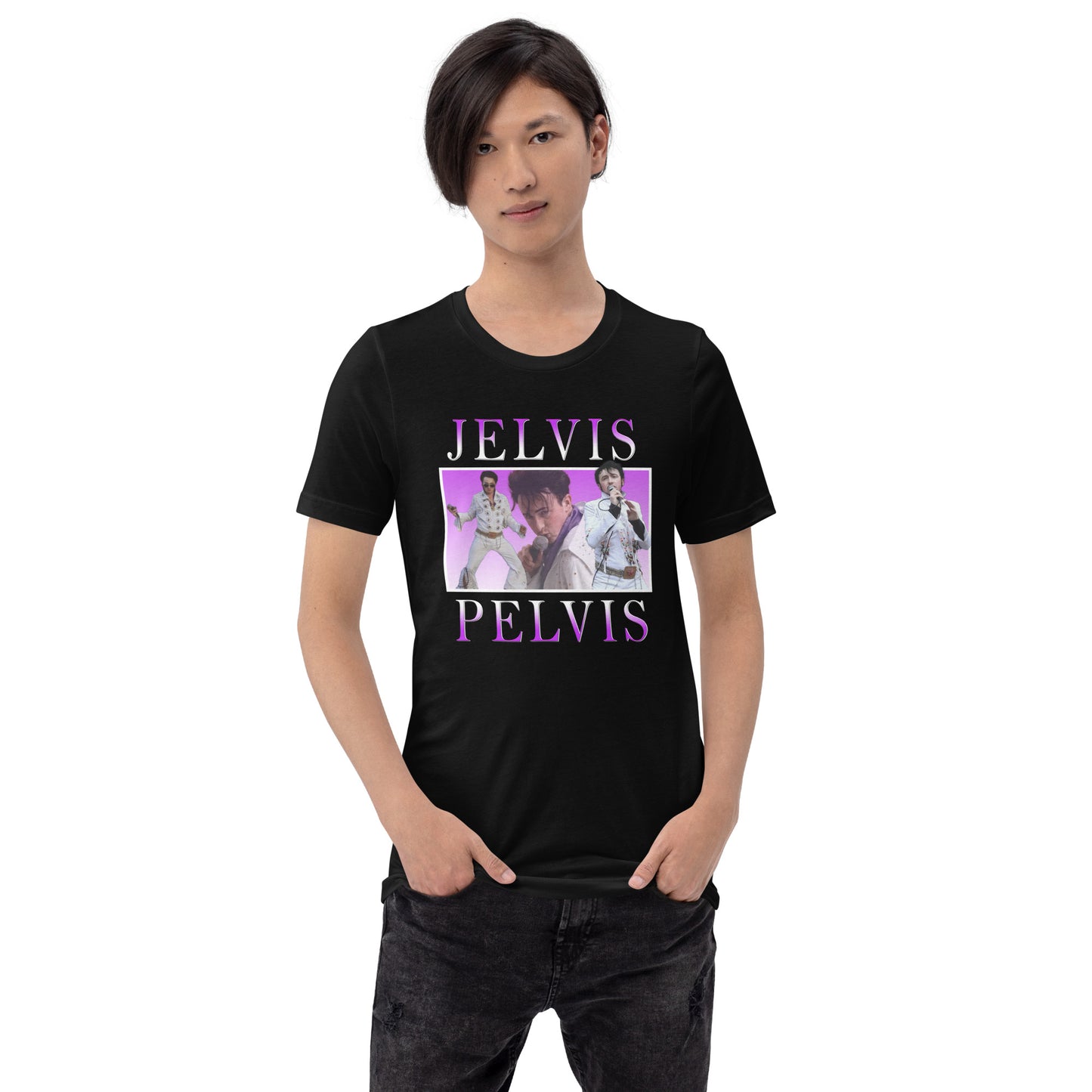 Jelvis Pelvis Unisex T-shirt (Black)
