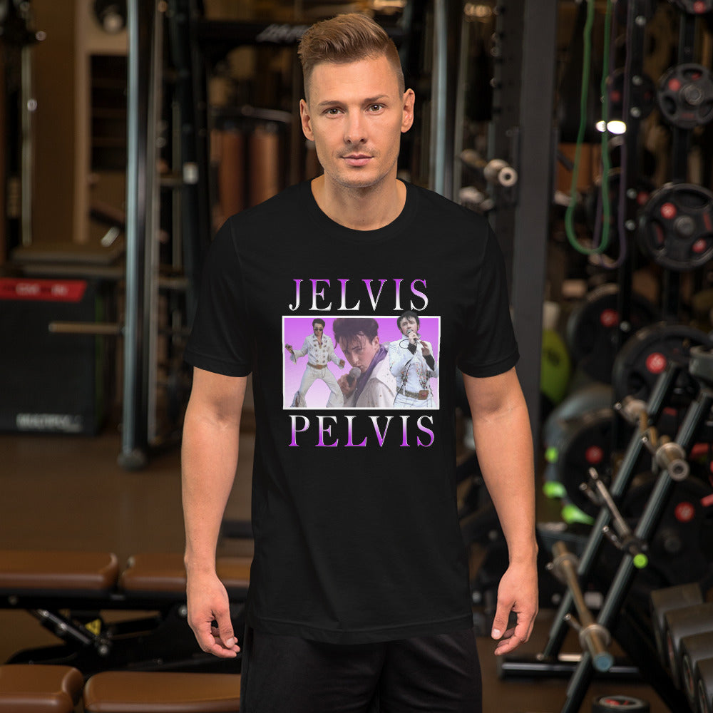 Jelvis Pelvis Unisex T-shirt (Black)
