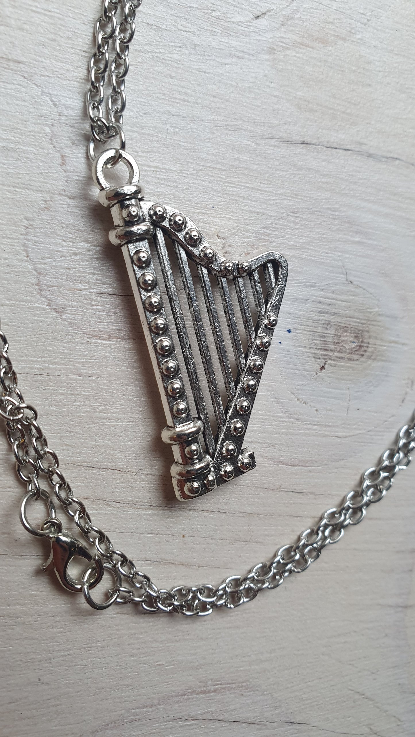 Irish Harp Pendant Necklace