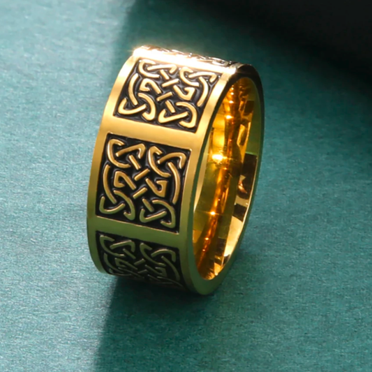 Celtic Knot Viking Ring Gold
