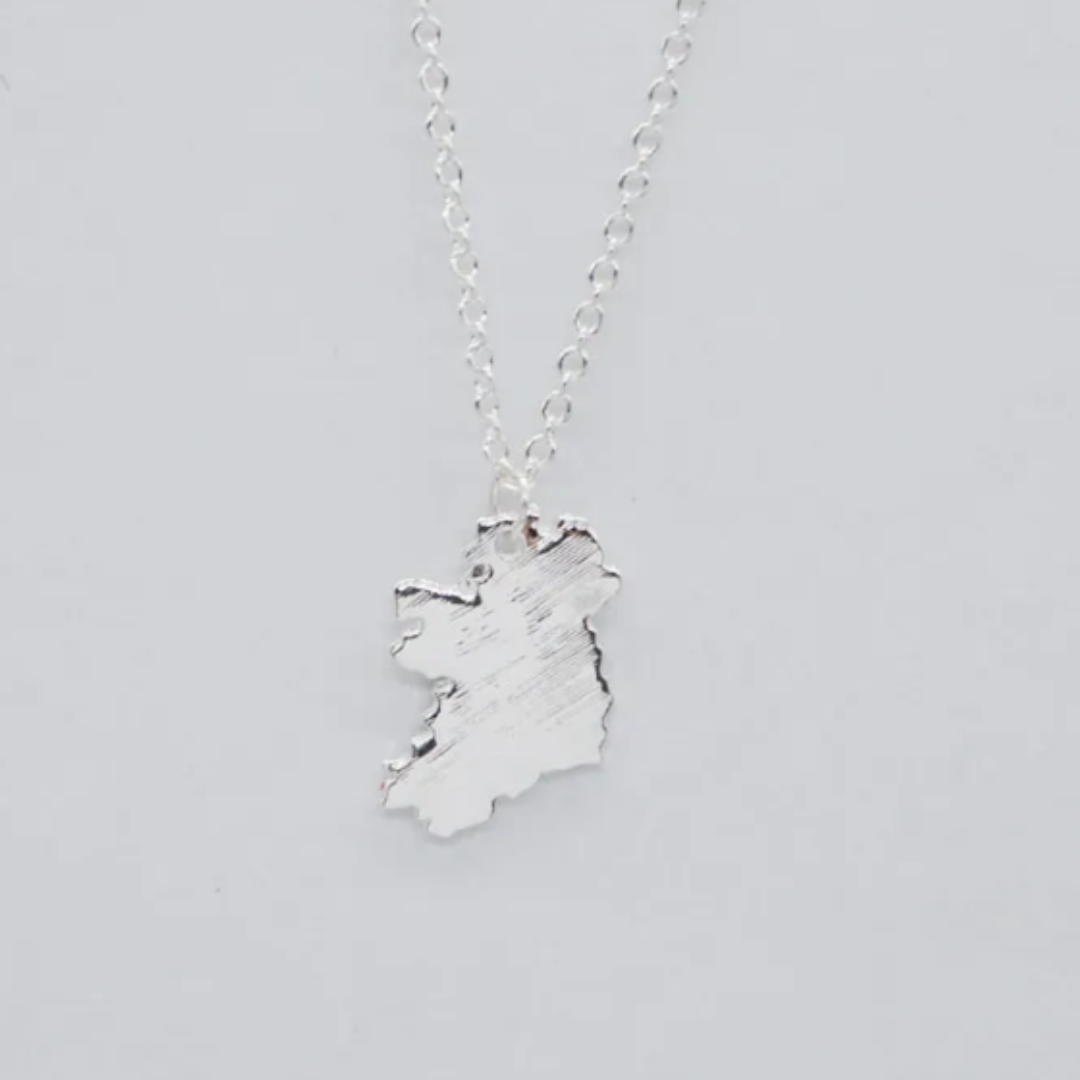 Silver Plated Map of Ireland Pendant Necklace