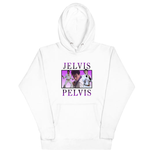 Jelvis Pelvis Unisex Hoodie (White)