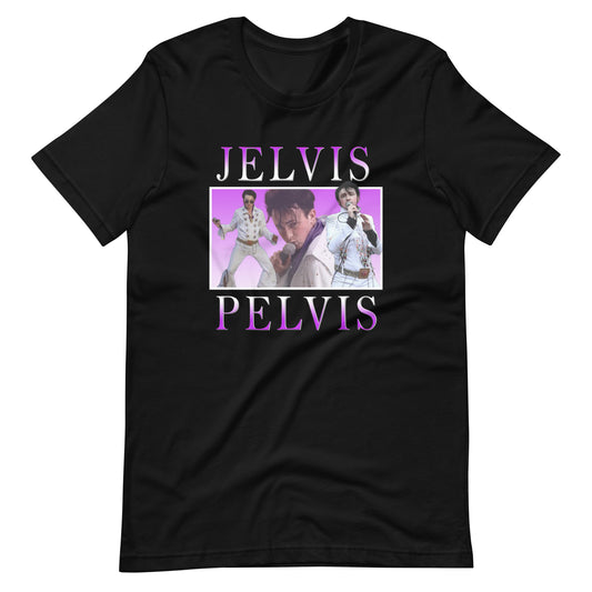 Jelvis Pelvis Unisex T-shirt (Black)