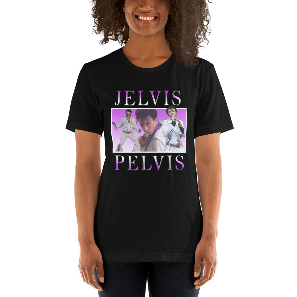 Jelvis Pelvis Unisex T-shirt (Black)